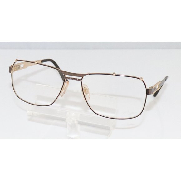 New Unisex Cazal Dark Brown & Gold Eyeglasses
